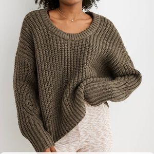 Aerie Wide Rib Crew Sweater